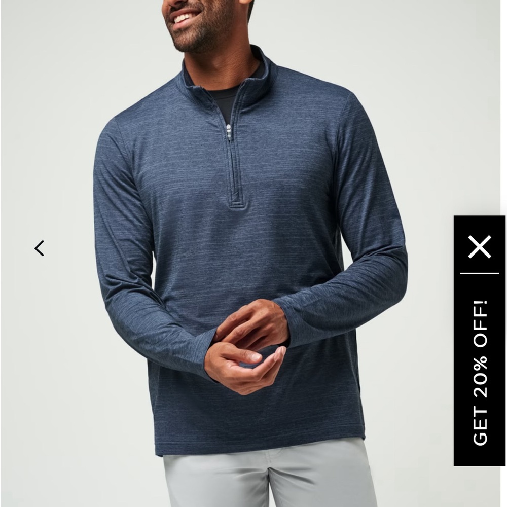 NWT Travis Mathew Havasu Quarter Zip - Vintage Indigo/Black Size M